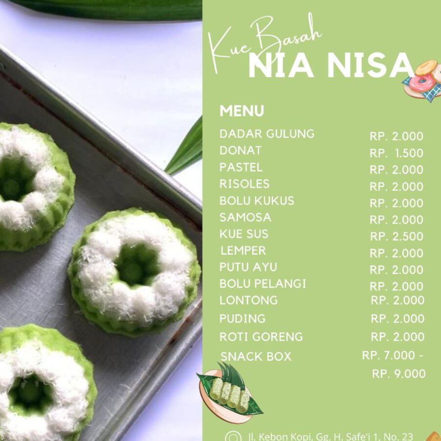 Pricelist Nia Nisa Kue Basah